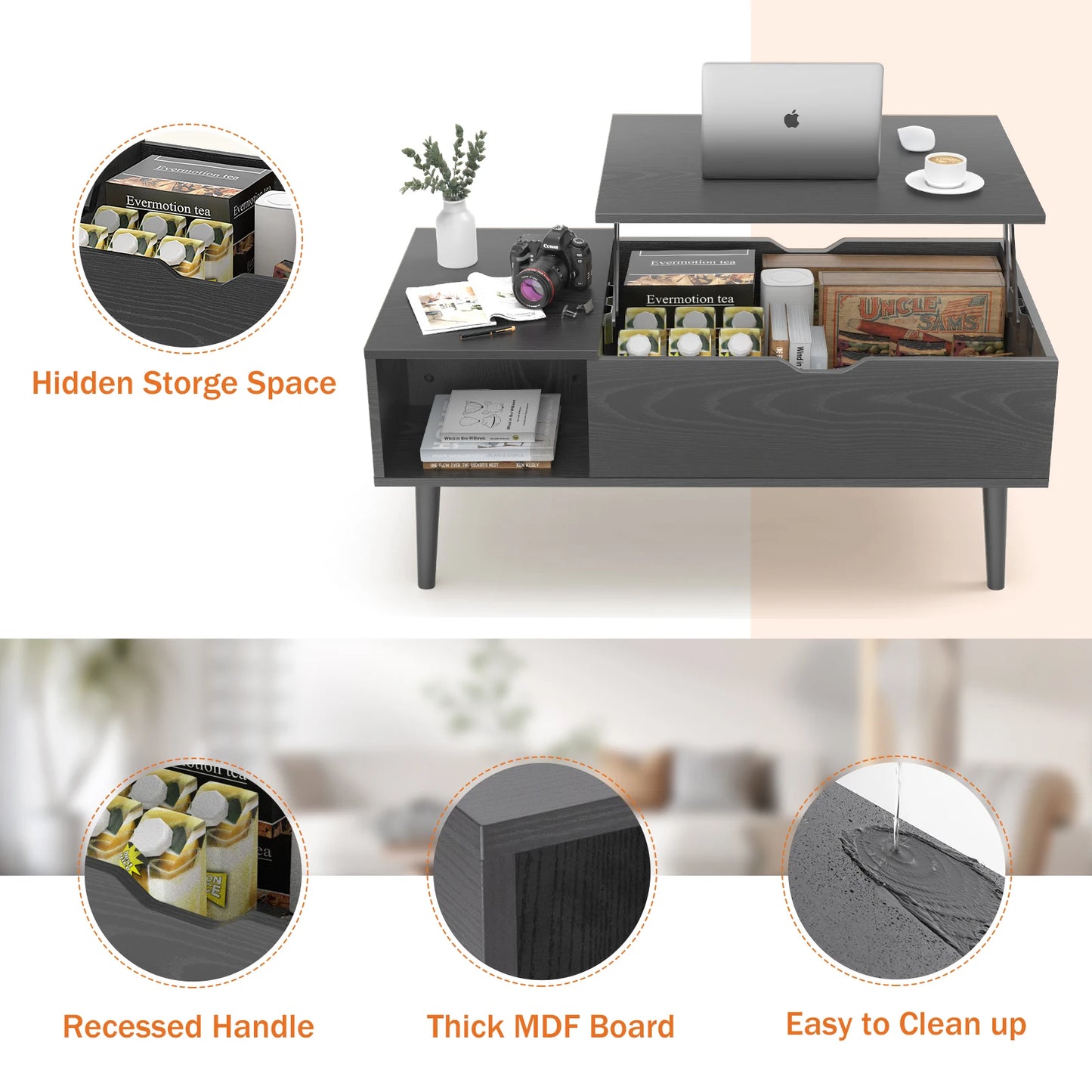 Lift Top Coffee Tables For Living Room 39.37"x19.7"