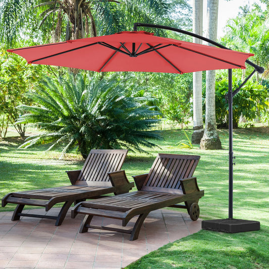 10FT Outdoor Patio Umbrella Hanging Cantilever with Easy Tilt Adjustment UV
