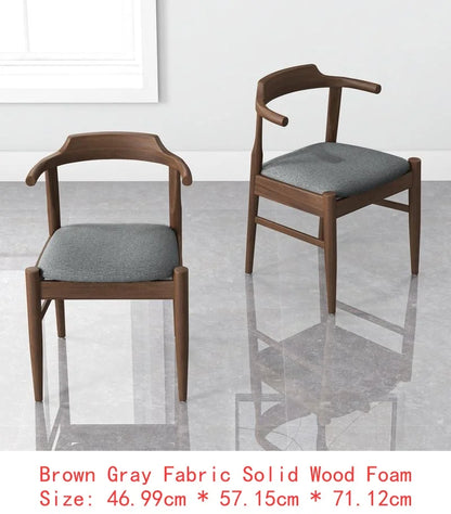 Solid Wood Walnut Oval Dining Table with 4 Chairs Set