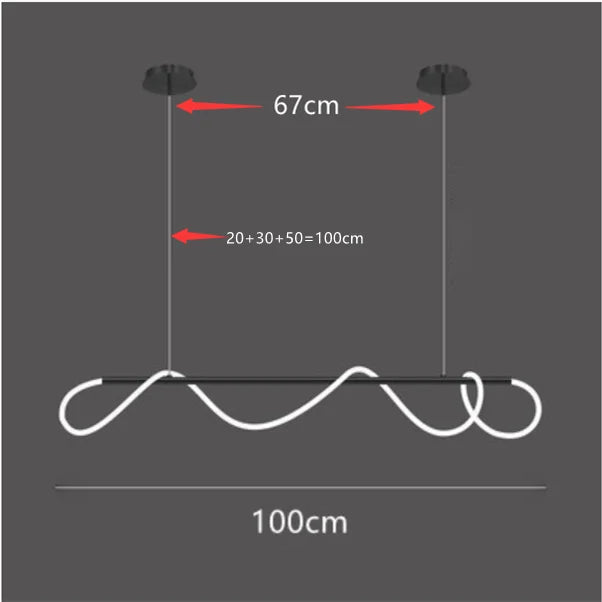Nordic Adjustable Hose LED Chandelier Suitable Kitchen Dining