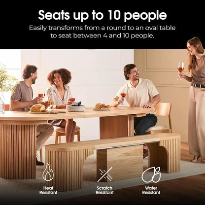 Table Expandable Round Dining Table Set for 4 to 8,