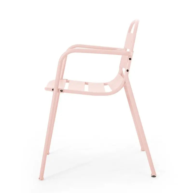 Matte Light Pink Bistro Set - Table and Chairs for Outdoor