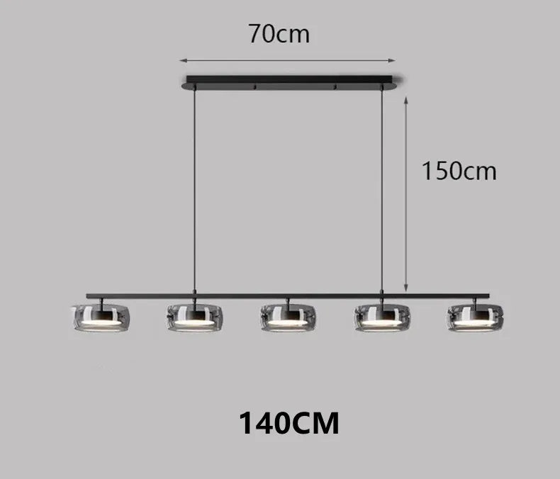 Nordic Minimalist Long Glass Pendant Lights Dimmable