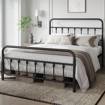 Victorian Style Classic Metal Platform Bed Frame/Headboard/Footboard