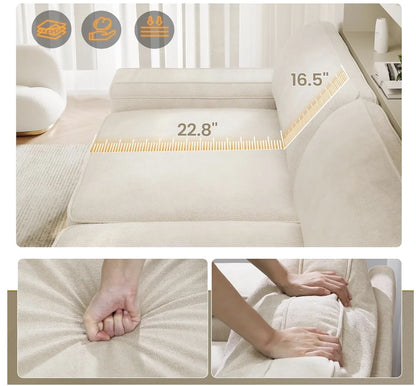 Extra Deep Seats, Oversized Loveseat Sofa with Storage/2 USB Charging