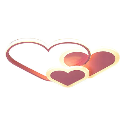 Heart-Shaped LED Ceiling Lamp with Remote Control Adjustable Color