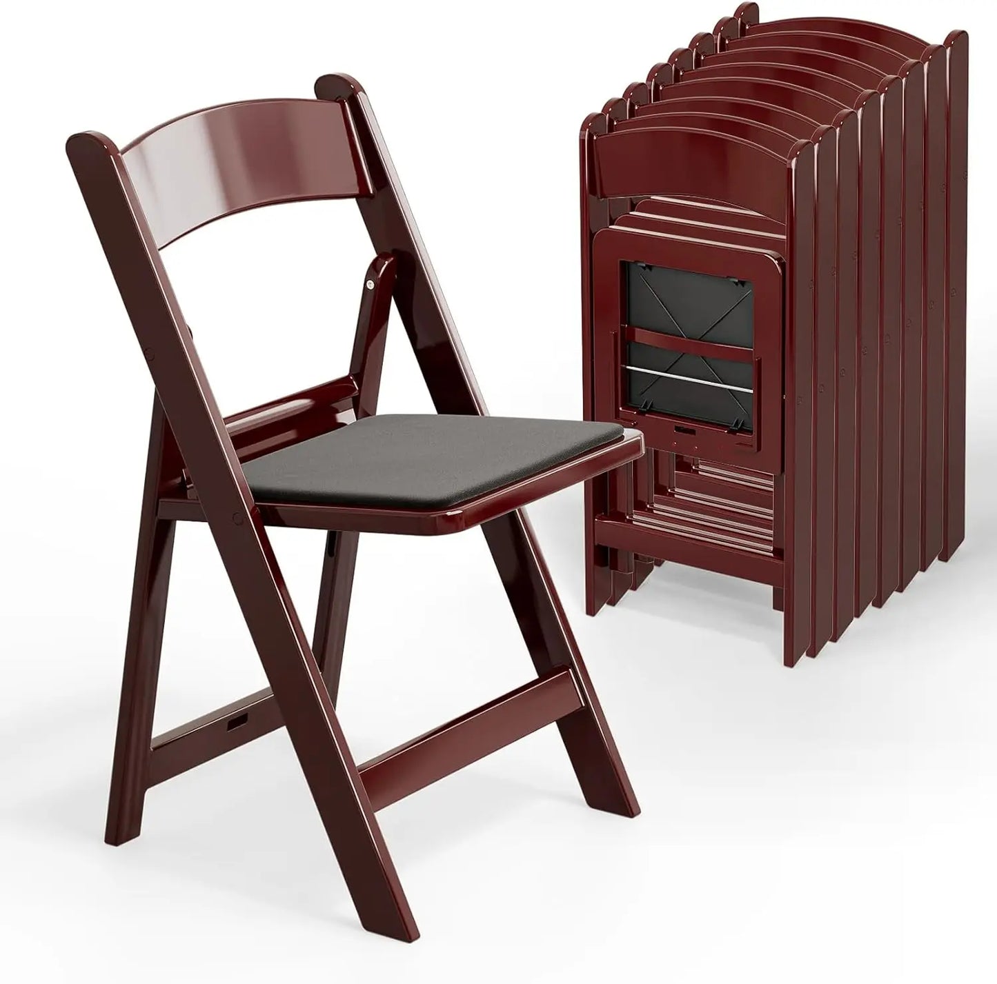 Resin Folding Chairs with Cushion, Plastic Chair with  Padded Seats