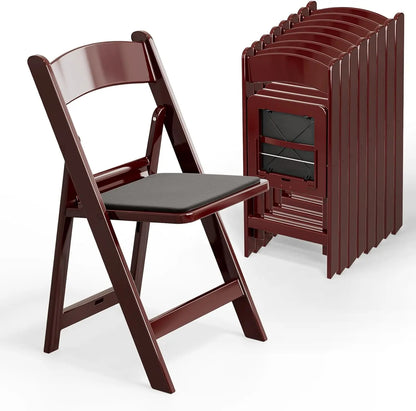 Resin Folding Chairs with Cushion, Plastic Chair with  Padded Seats