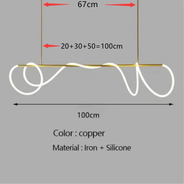 Nordic Adjustable Hose LED Chandelier Suitable Kitchen Dining