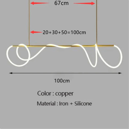 Nordic Adjustable Hose LED Chandelier Suitable Kitchen Dining