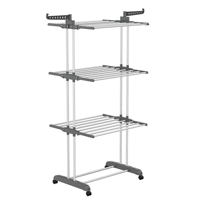 4-Tier Folding Drying Rack Free Standing  4 Castors  Dryer Stand