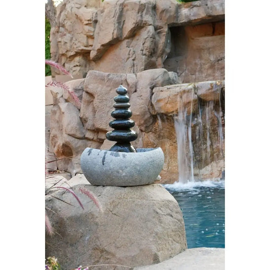 Septuple Rock Cairn Tabletop Water Fountain