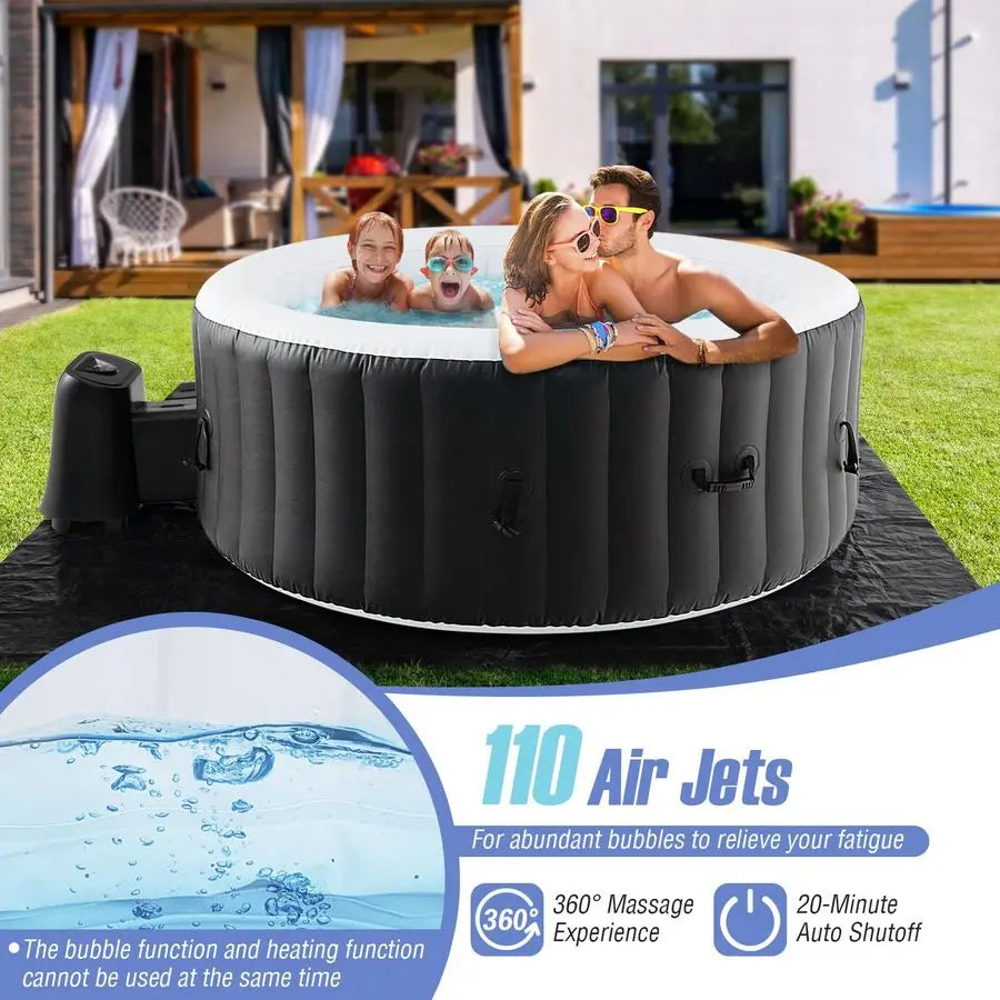 Inflatable Hot Tub, 24 Person Blowup Pool Hottub w 110 Air Jets