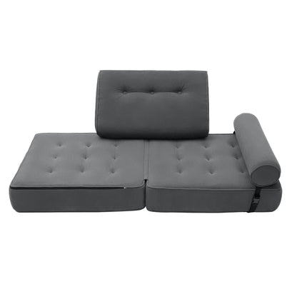 Folding Sofa Bed Fold Out Chair Bed with Pillow, Beige