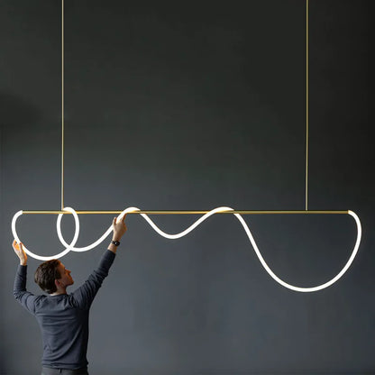 Nordic Adjustable Hose LED Chandelier Suitable Kitchen Dining