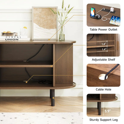 TV Stand Living Room Furniture with Power/Storage Outlet for TVs