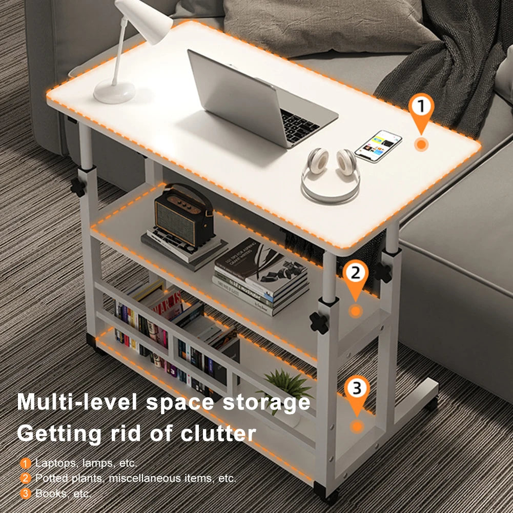 Multi-Layer Standing Desk Height Adjustable Wooden Computer Desk Workstation