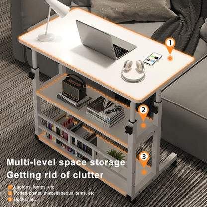 Multi-Layer Standing Desk Height Adjustable Wooden Computer Desk Workstation