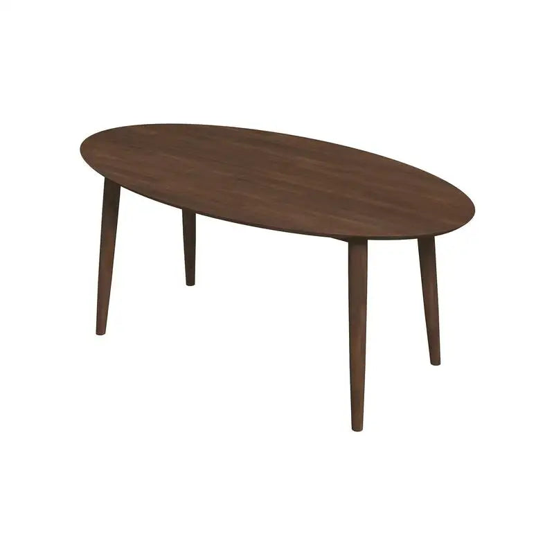 Solid Wood Walnut Oval Dining Table with 4 Chairs Set