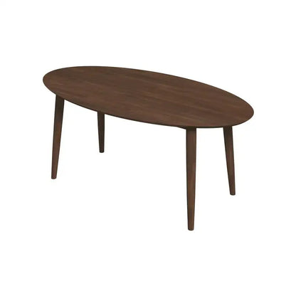 Solid Wood Walnut Oval Dining Table with 4 Chairs Set
