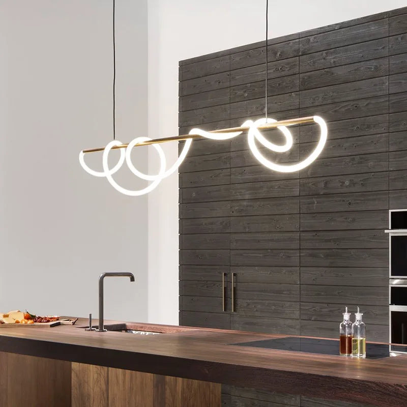 Nordic Adjustable Hose LED Chandelier Suitable Kitchen Dining