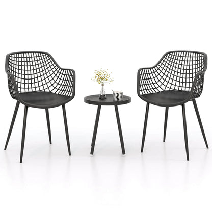 3 Piece Patio Bistro Set All Weather Heavy Duty Table