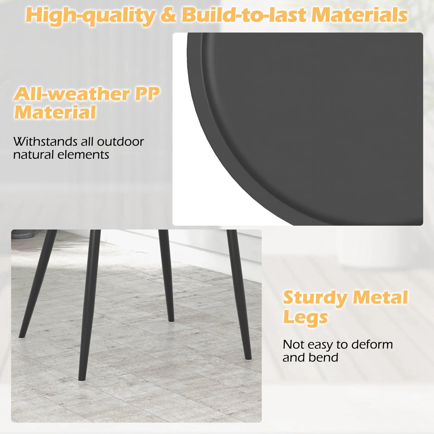 3 Piece Patio Bistro Set All Weather Heavy Duty Table