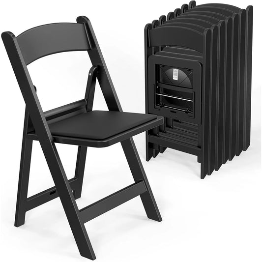 Resin Folding Chairs with Cushion, Plastic Chair with  Padded Seats