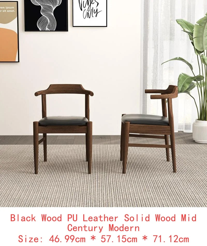 Solid Wood Walnut Oval Dining Table with 4 Chairs Set