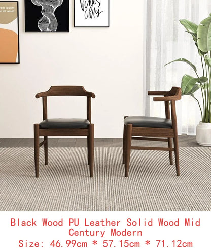 Solid Wood Walnut Oval Dining Table with 4 Chairs Set