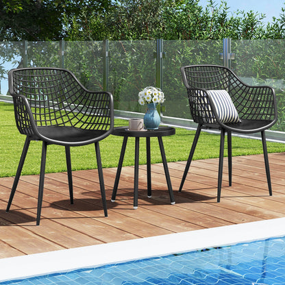 3 Piece Patio Bistro Set All Weather Heavy Duty Table