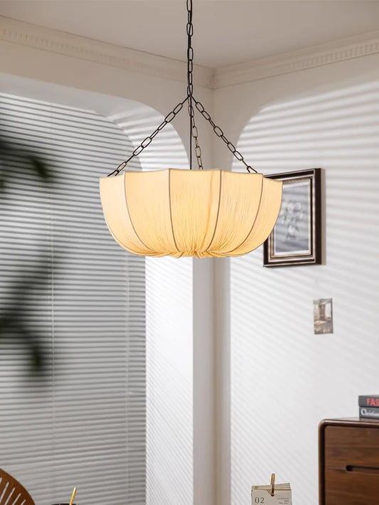 Nordic Minimalist Wabi Sabi Fabric Chandelier Living Dining Room Bedroom