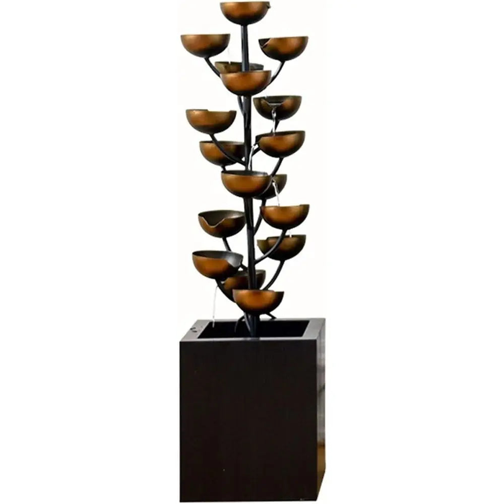 Luxury Retro Wrought Iron Indoor Fountain, Cascading Metal Bowl Waterfall,