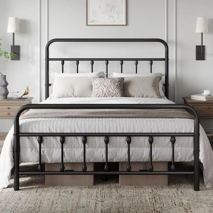 Victorian Style Classic Metal Platform Bed Frame/Headboard/Footboard