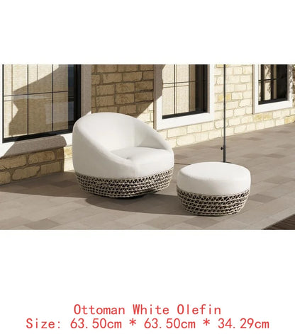 71" Upholstered Woven Patio Deep Seating Sofa