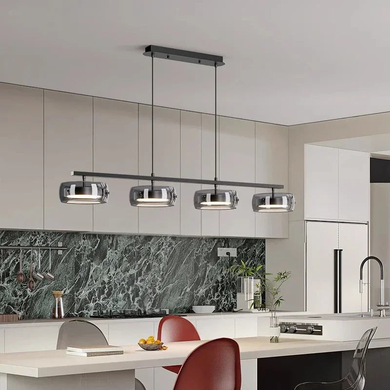 Nordic Minimalist Long Glass Pendant Lights Dimmable