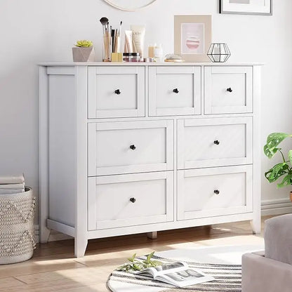 7 Drawers Dresser for Bedroom, Farmhouse Chest  for Storage