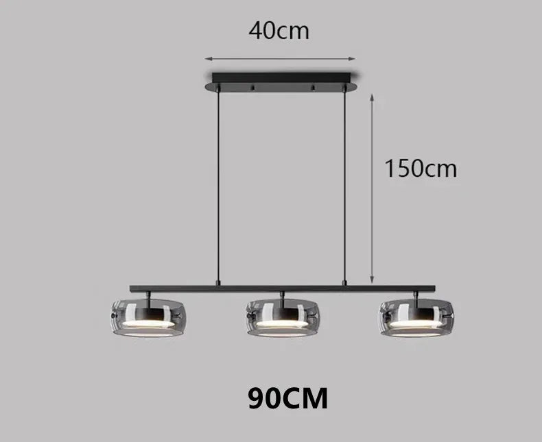 Nordic Minimalist Long Glass Pendant Lights Dimmable