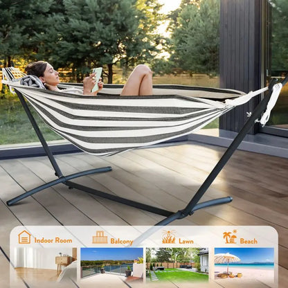 Hammock with Adjustable Stand- Hammock Bed w/Storage Bag,