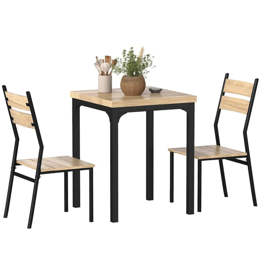 3 Piece Dining Table Set for 2, Modern Kitchen Table and Chairs,
