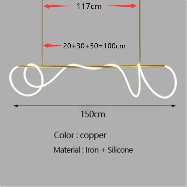 Nordic Adjustable Hose LED Chandelier Suitable Kitchen Dining
