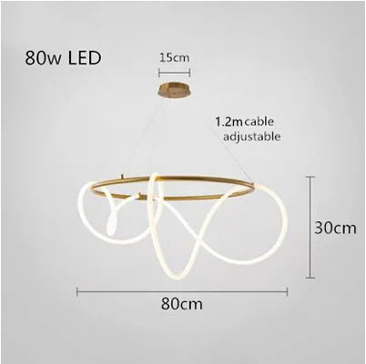 Nordic Adjustable Hose LED Chandelier Suitable Kitchen Dining