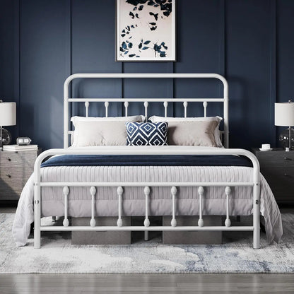 Victorian Style Classic Metal Platform Bed Frame/Headboard/Footboard