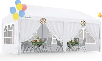 10' x 20' Outdoor White Waterproof Gazebo Canopy Tent