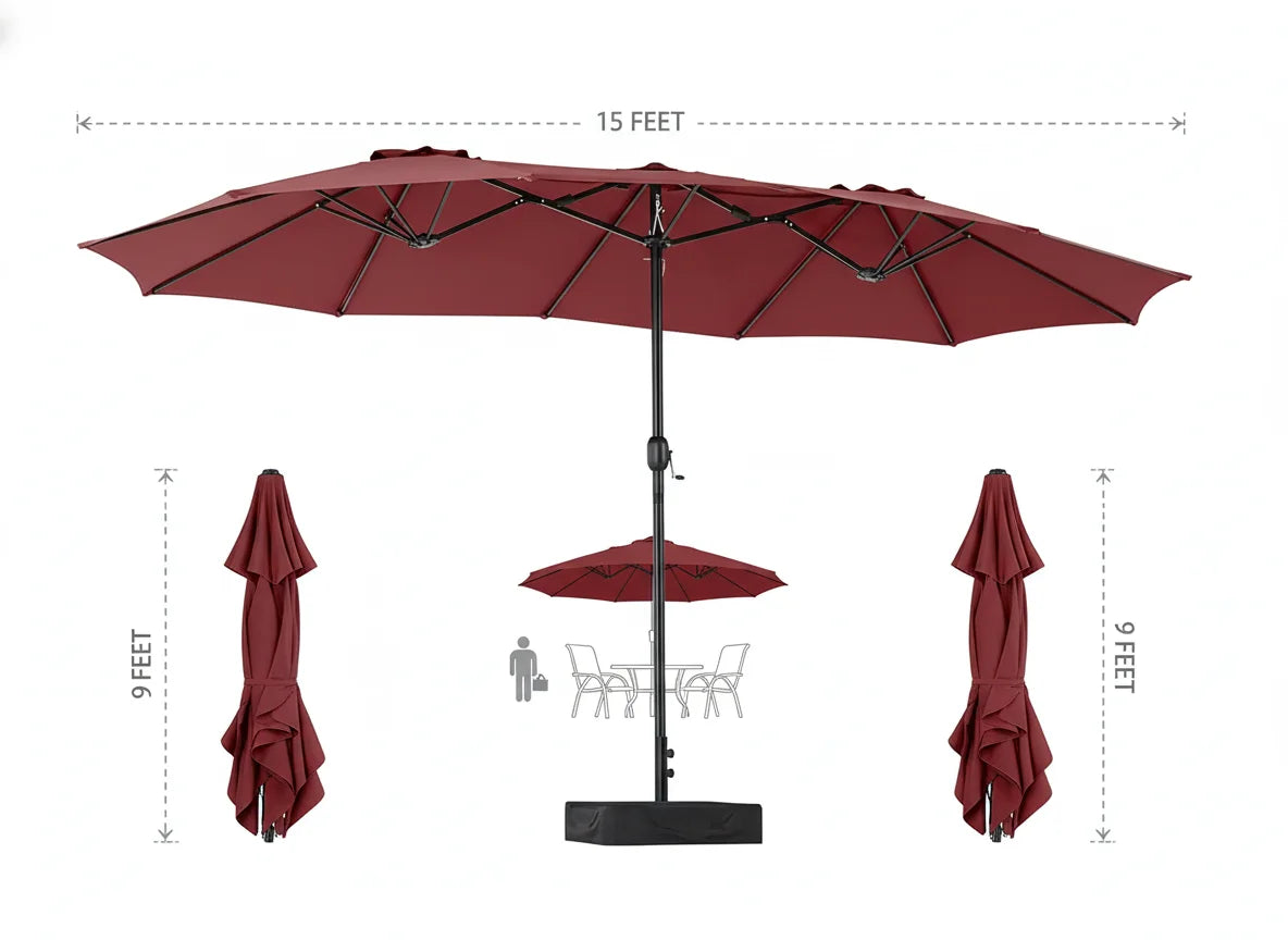 Patio Umbrella with Base Included, Rectangle Table Umbrella