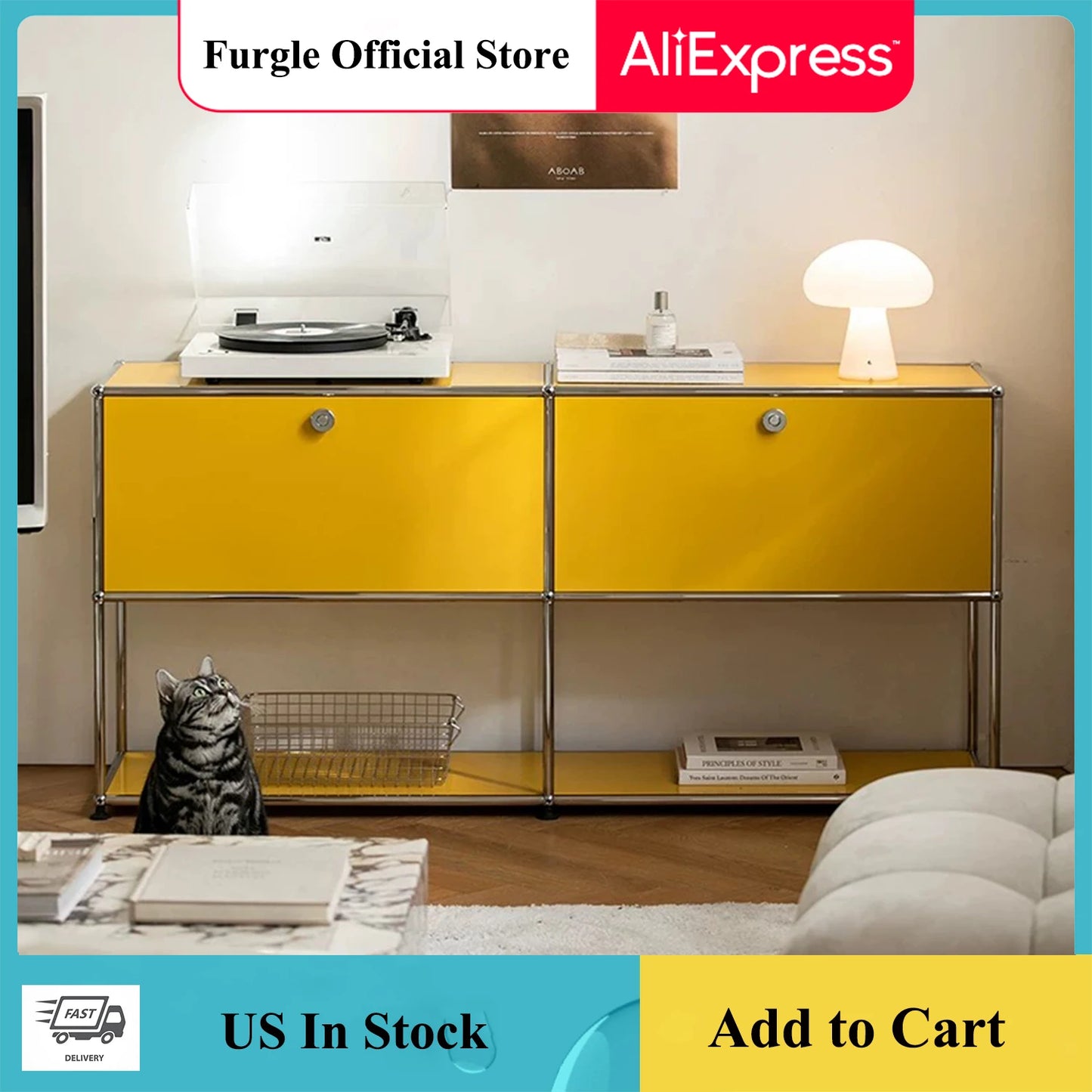 Modern Storage Cabinet Versatile Free-Standing Organizer