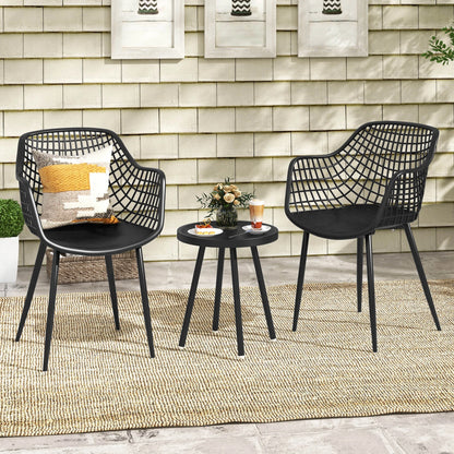 3 Piece Patio Bistro Set All Weather Heavy Duty Table