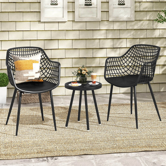 3 Piece Patio Bistro Set All Weather Heavy Duty Table