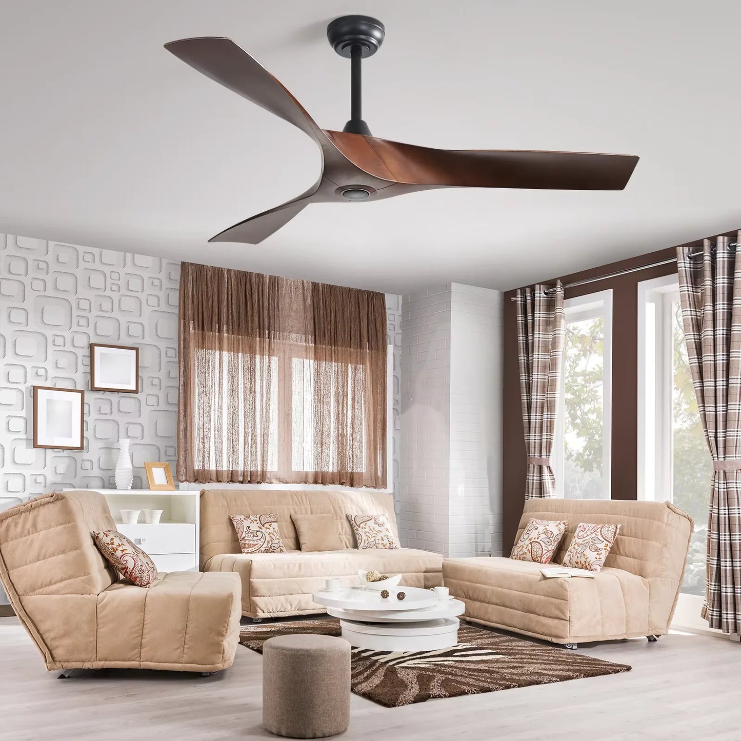 Modern 52-inch Ceiling fan  DC 6-speed remote control