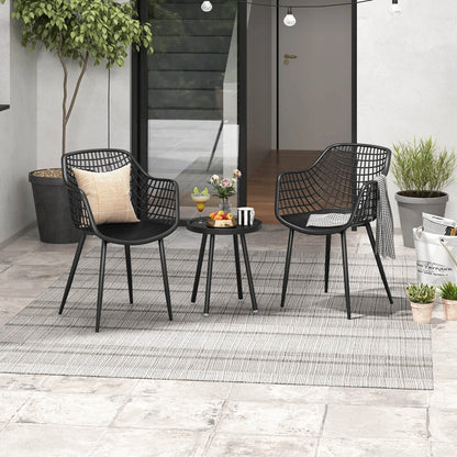 3 Piece Patio Bistro Set All Weather Heavy Duty Table